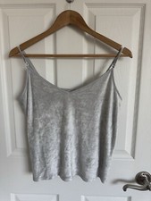NWT Vintage Victorias Secret Grey Velvet Feel Camisole Tank Size L