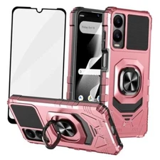  Case for Cricket Icon 6, Icon 6 Ring Kickstand & Screen Protector & Rose Gold