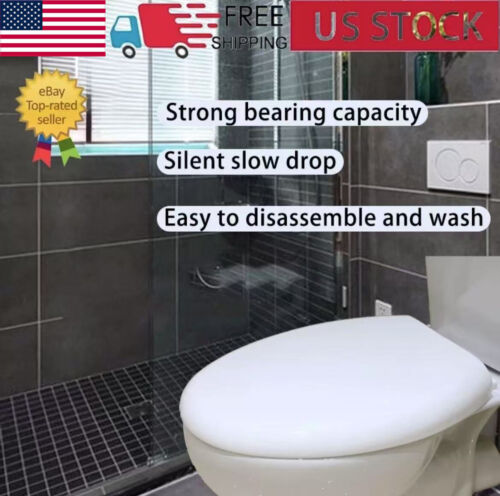 Heavy Duty UF Material Anti-Bacterial Oval Round Shape Soft Close Toilet Seat US