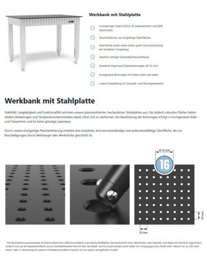 SIEGMUND Werkbank 1510 höhenverstellbar 1.500 x 1.000mm inkl. Zubehör - Bild 6 von 6