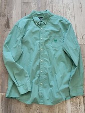 XL Men's Chaps Dress Shirt Button-Down Emerald Green Stretch Cotton Blend