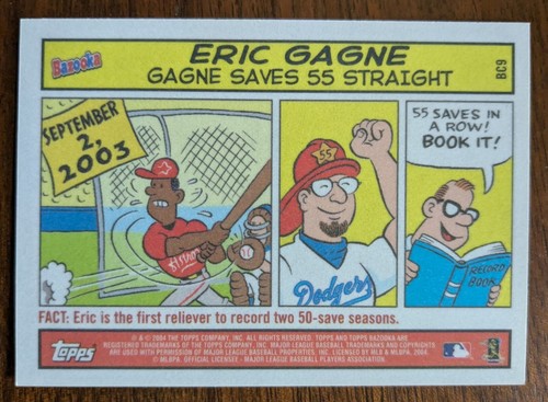 ERIC GAGNE, 2004 TOPPS BAZOOKA COMIC #BC9, SAVES 55 STRAIGHT