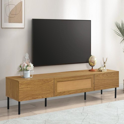 TV Stand, TVs up to 80'', Modern Farmhouse Media Console, Entertainment Center - Picture 9 of 9