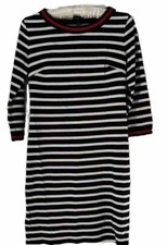 Talbots Dress Women’s Size Petite Sweater Blue White Red Striped Preppy Casual