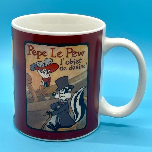Vintage RARE 1993 WARNER BROS STUDIO STORE Mug Pepe Le Pew Wile E. Coyote Porky