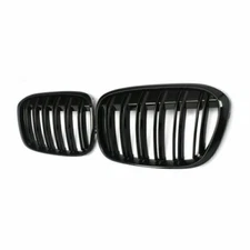 Glossy Black Front Kidney Grille Grill Dual Slats For BMW X1 F49 F48 2016-2019