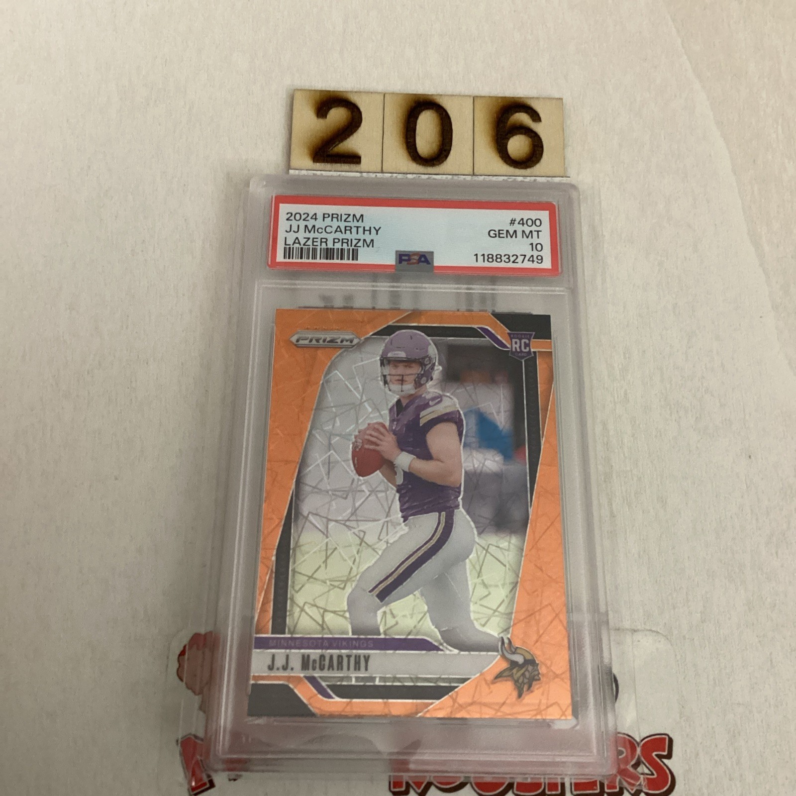 2024 Panini Prizm JJ McCarthy #400 Rookie Lazer Prizm PSA 10