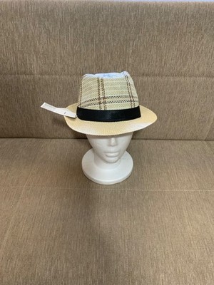 Men's hat, ISV, light beige tartan color, new one size