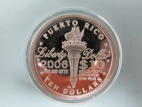 2006 NORFED PUERTO RICO "SHORT HAIR TYPE " 1oz .999 fine silve round