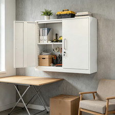 Wall Mount Steel Storage Cabinet with Lock, 2...