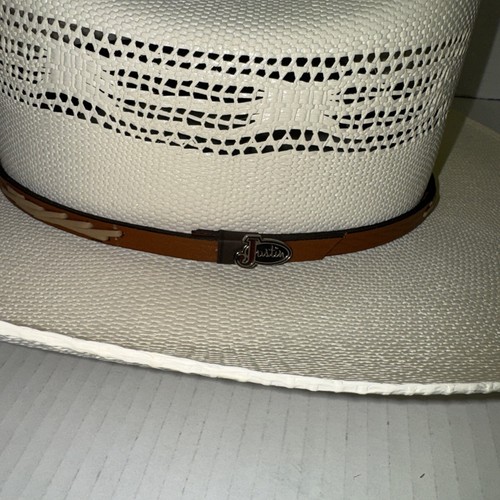 Justin Straw Cowboy Hat 20X 7 1/4 - Picture 2 of 9
