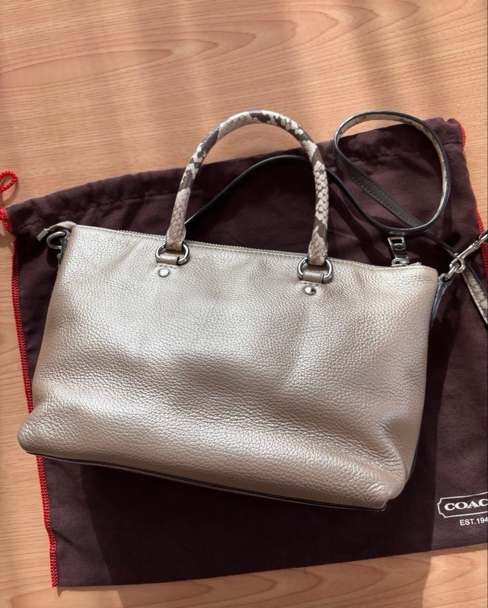 COACH Bag  2way Shoulder Bag Python Pattern Used - image 2