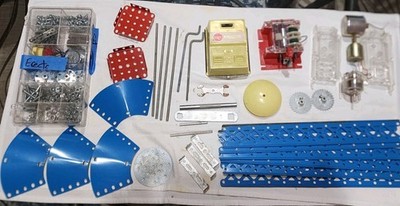 Large Lot of 477 Erector Set Parts Gilbert 1960s Electric W/ General Parts List