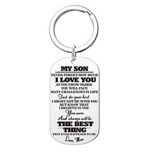 To My Son Gifts Keychain from Mom Mom to Son-never Forget How Much I Love You