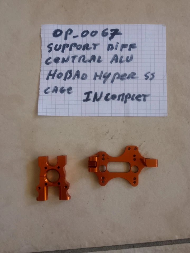 Hobao Renfort alu OP.0062 orange pour Hyper SS 1:8 Nitro pièce détachée RC - Photo 4/4