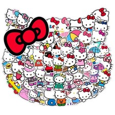 50pcs Cartoon Kawaii Hello Kitty Stickers for Teens, Vinyl Waterproof Hk50