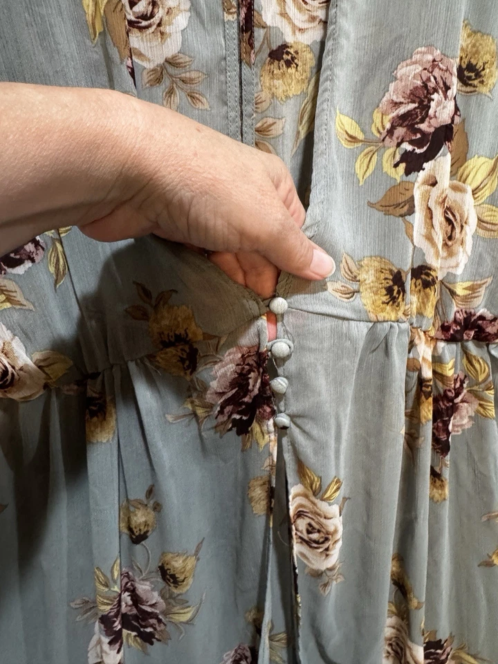 Maxi complejo de vacaciones floral largo abierto ligero cubierta transparente playa verano Foto 4 de 4