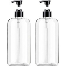 2 PCS Refillable 32oz Dispenser Plastic Bottle with Hand Pumps Empty Container