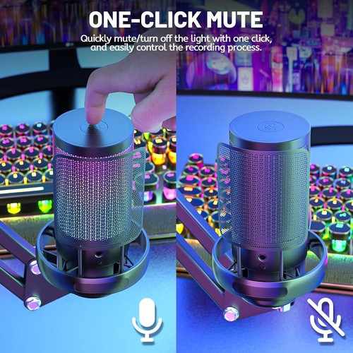 USB Gaming Mikrofon PC Streaming Mirophone Podcast Brodcasting Mikrofon mit Arm - Afbeelding 2 van 12