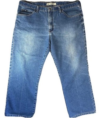 Lee Jeans Men Blue Cotton Straight Relaxed Fit Denim Mid Rise 5-Pockets Sz 42/29