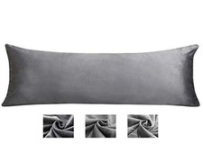 Body Pillow Cover with Zipper Soft Luxury Body 21"x54" 1 Pack Velvet-dark Grey