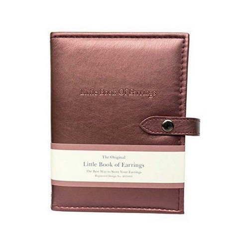 Pequeño libro grande de pendientes bronce 4 páginas joyero caja almacenamiento de viaje - Imagen 2 de 4