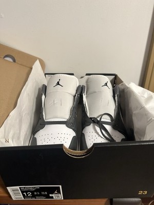 New Air Jordan 1 Low Nike White/Black-iron Grey 12 Men's