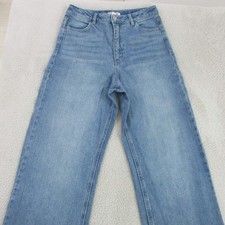 Country Road Teen Kids Wide Leg Jeans Size 16 L32 Light Blue High Rise