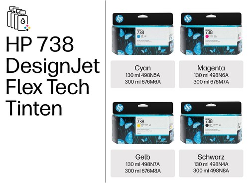 HP 738 DesignJet Druckerpatrone Cyan, 300 ml - Bild 4 von 6