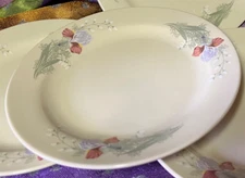 Kun Lun ceramic plates x 4 used no chips no cracks floral pattern 18 cm 4 plates