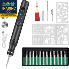 Electric Engraving Pen with 37 Bits, USB Rechargeable Cordless Engraving Machine