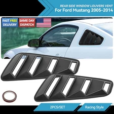 2Pcs 1/4 Quarter Side Window Louvers Scoop Cover Vent For Ford Mustang2005 -2014