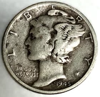 1945-S Mercury Dime 10c Circulated Condition 90% Silver US Coin - 3994