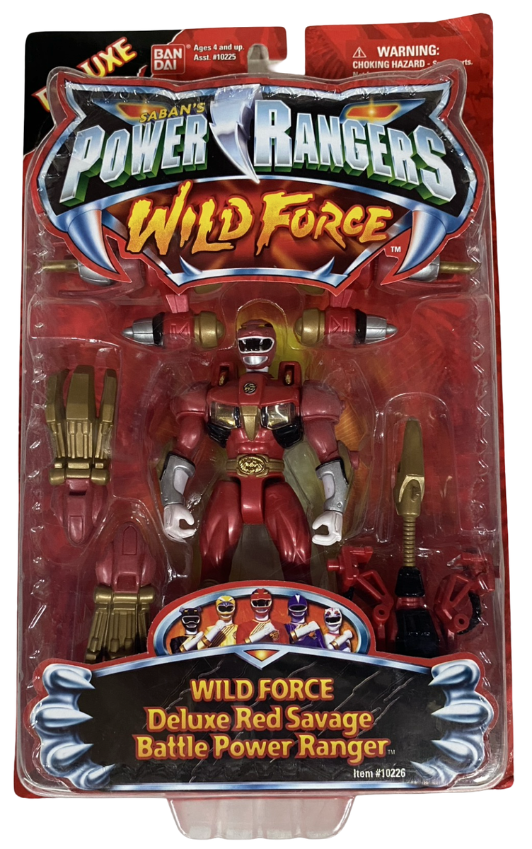 Power Rangers Wild Force Deluxe Red Savage Battle Ranger Figure