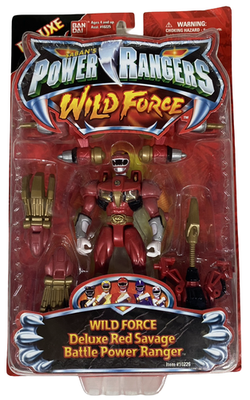 Power Rangers Wild Force Deluxe Red Savage Battle Ranger Figure