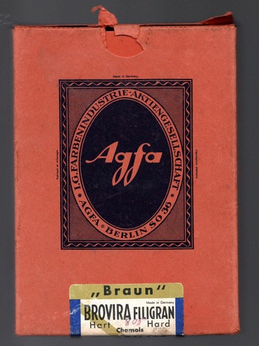 Historisches Fotopapier AGFA BROVIRA Filigran BH128 Fotopapier 13x18 cm 98 Blatt
