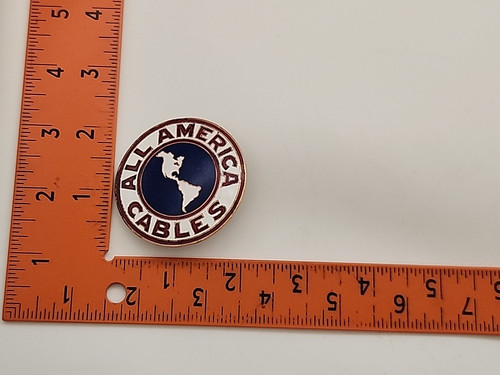 Emaillierte All America Kabel Inc. Arbeitgeberabzeichen Historischer Gegenstand - Bild 9 von 9