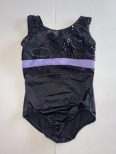 body wrappers Leotard Girls 4-6 Black Purple Gymnastics Dance Sleeveless Leo