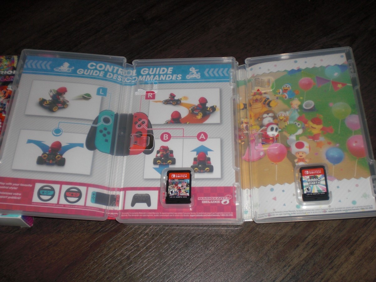 Mario Kart 8 Deluxe + Super Mario Party Double Pack Pak 4 Nintendo