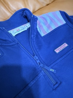 Vineyard Vines Quarter Zip Pullover Womens Small Navy Sweatshirt Preppy Coastal