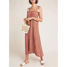 Faithfull the Brand x Anthropologie Arrieta Dress Striped Midi Boho Maxi, Size S