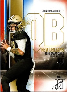 2024 Topps Signature Class 154 Spencer Rattler RC New Orleans Saints Orange Blue