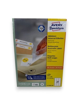 AVERY Zweckform L4737REV-100  Etiketten 2.700 Klebeetiketten, 63,5x29,6 mm