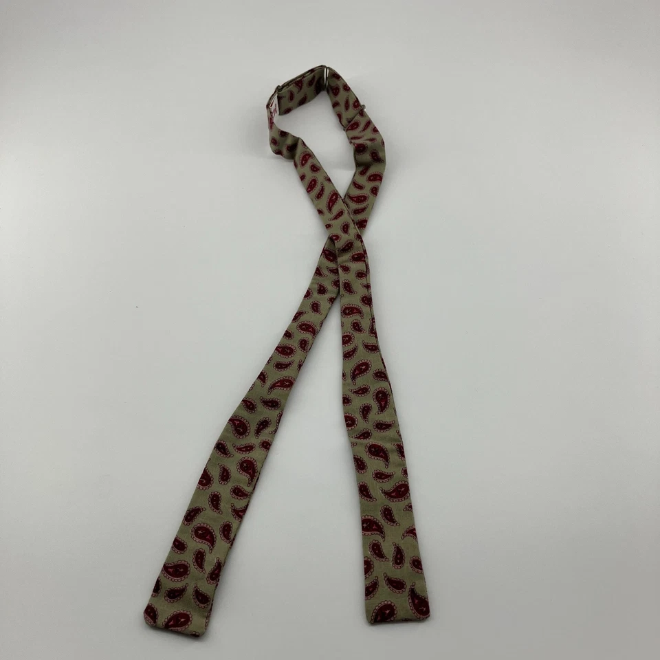 Pajarita Lowe de Colección Original Verde Rojo Paisley Clásica Ala de Murciélago Ajustable Foto 3 de 4