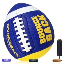 BOUNCEBACK Training Football Youth Size 7 (Ages 5-14) Composite Leather Blue