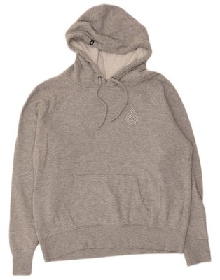Volcom Damen Hoodie Pullover US 10 Large grau Baumwolle AA27