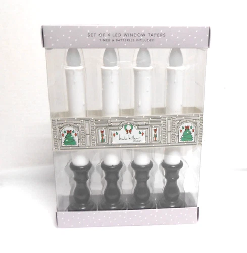 Martha Stewart 4 LED Window Taper Candles Timer & Batteries Included video thumbnail