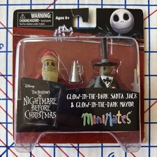 NIB Glow-In-The-Dark Santa Jack & Mayor Nightmare Before Christmas Minimates S5