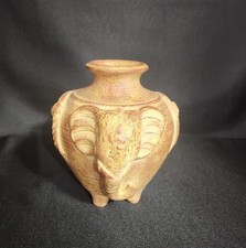 Traditional Southeast Asian Pottery Ceramic Vase Elephant Design