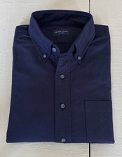 Proper Cloth Men  s Button Down Long Sleeve Chino Shirt Blue Sz 17.5
